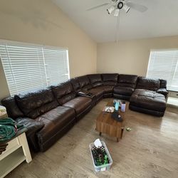 Brown Leather Couch