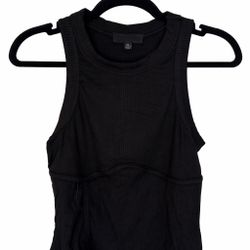 Black Ribbed Sleeveless Top