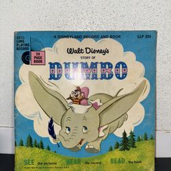 VINTAGE 1968 Walt Disney Read Along Book Record DUMBO Elephant  # 324