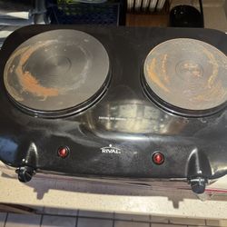 Rival BD250 Black Solid Disk Double Burner  