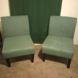 2 Green Accent Chairs 