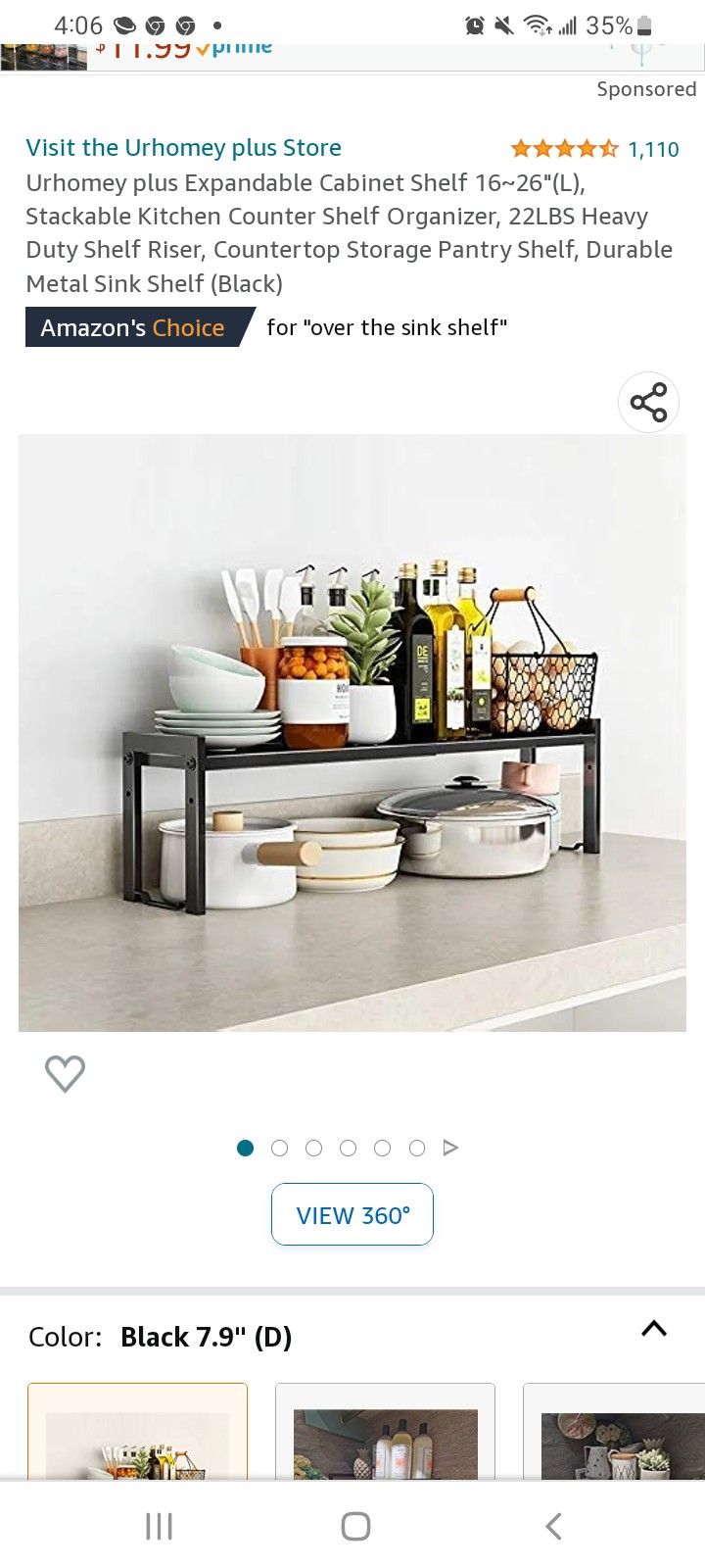 Urhomey plus Expandable Cabinet Shelf 16~26"(L), Stackable Kitchen Counter Shelf Organizer, 22LBS Heavy Duty Shelf Riser, Countertop Storage Pantry Sh
