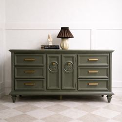 Stanley Muted Sage Dresser 9 Drawers / Credenza / Buffet / Sideboard 