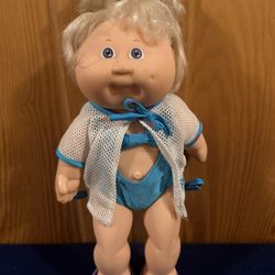 Original Vintage 1980’s Cabbage Patch Girl with Blonde Hair in a Bathing Suit by Xavier Roberts