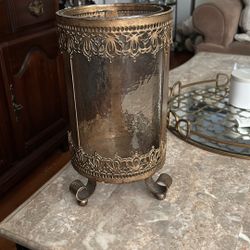 Glass And Metal Candle Holder 