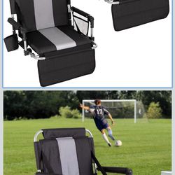 🔥Brand new🔥 HIGH POINT SPORTS Foldable Stadium Seat Portable Folding Stadium Chairs Padded Bleacher Seat Cushion Bleacher Chair with Armrest and Cup