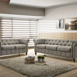 Traditional Tufted Living Room SET


