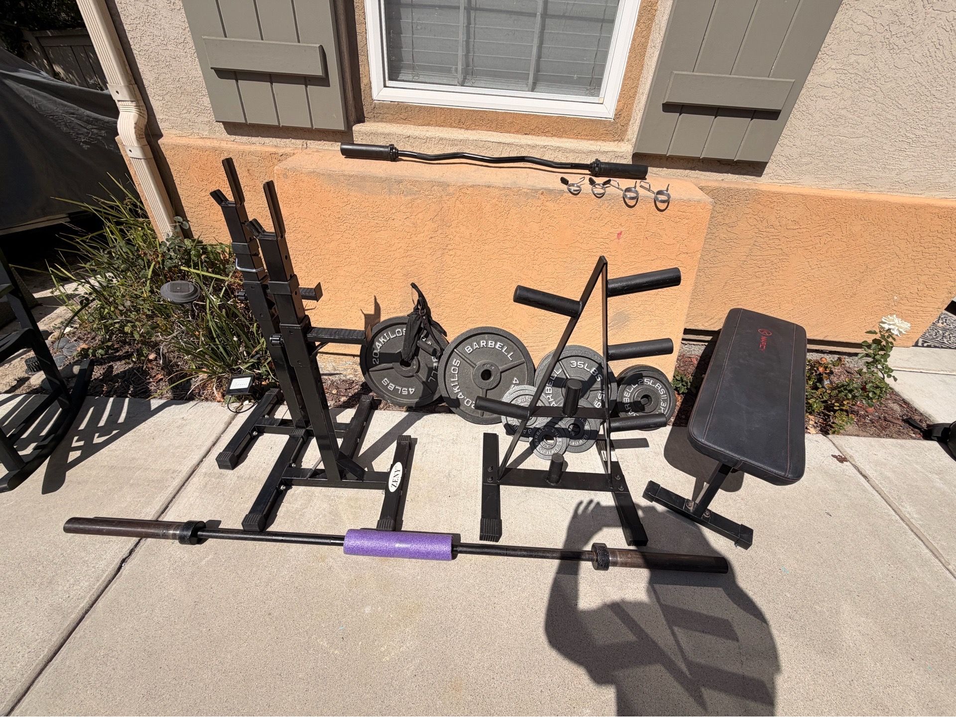 Gym Equipment Weights Bench Bars Rack Delivery Available
