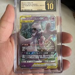 🔥 Mewtwo & Mew GX TAG TEAM #052/173 – Japanese Tag All Stars (2019) – CGC PRISTINE 10 🔥