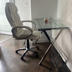 Glass Table Comfy Chair Combo