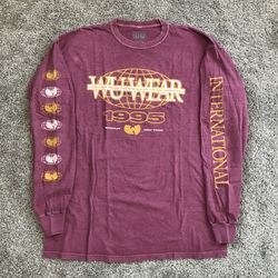 Wu-Tang Shirt Size Large Wu-Wear Red Long Sleeves Rza Gza