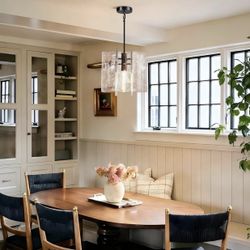 New-Modern Large 12 in Black Water Ripple Glass Kitchen Island Pendant Light Fixtures,Glass Island Pendant Lights,for Bedroom, Foyer, Entryway, and Di