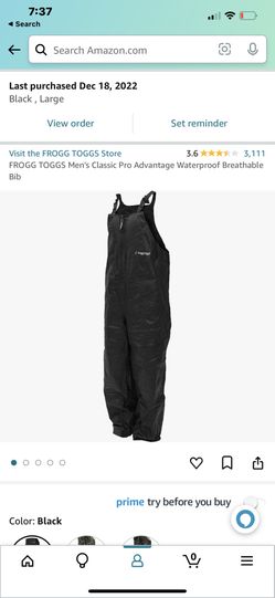 Fishing FROGG TOGGS Men's Classic Pro Advantage Waterproof Breathable Bib