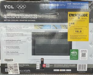 *NEW* TCL 10K BTU Smart Inverter Window Air Conditioner (Black) - 450 Sq Ft, Up to 46% Energy Savings, Quiet Cooling Tech, 3-in-1 Cooling, Fan & Dehum