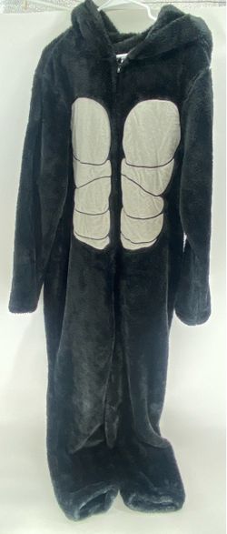 Halloween Costume, Sleeper Adult Sized Gorilla Onesie Size Large Gorilla Hoodie