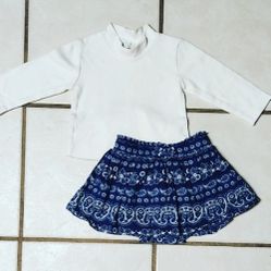 Genuine Kids OshKosh Toddler Babygirl Skirt Outfit Size 2T/24M