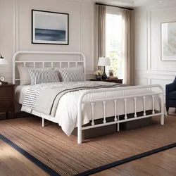 🔥Sturdy King Size Bed Frame Modern Minimalist Victorian Style with Headboard/Footboard