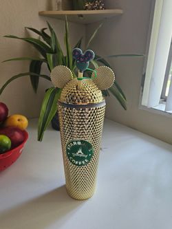Starbucks Venti Cup- Disney Gold Studded Mikey Ears