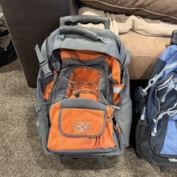 4 Travel Backpacks w/Wheels & Extendable Handle