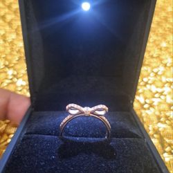 New Rosegold Pandora Bow Ring Size 7