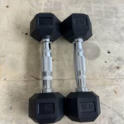 New pair of 5lb rubber dumbbells $10