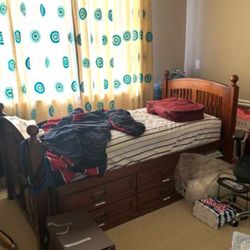 TWO Twin Captain beds with plenty of storage, mattresses included - $2000 Dollar VALUE