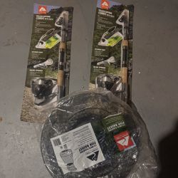 Fishing Poles And Fish basket  