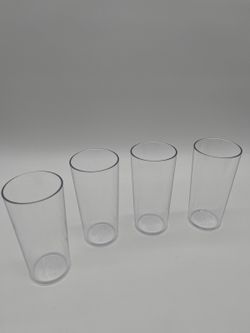 Tupperware Sheerly Elegant Tumblers 14oz Clear Acrylic Cups Set Q5