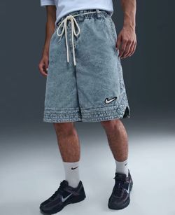 Nike Force Denim Loose Fit Retro Chenille Jean Shorts Mens Sz XL- RARE NWT