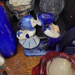 Vintage Delft Blue Porcelain Figure 