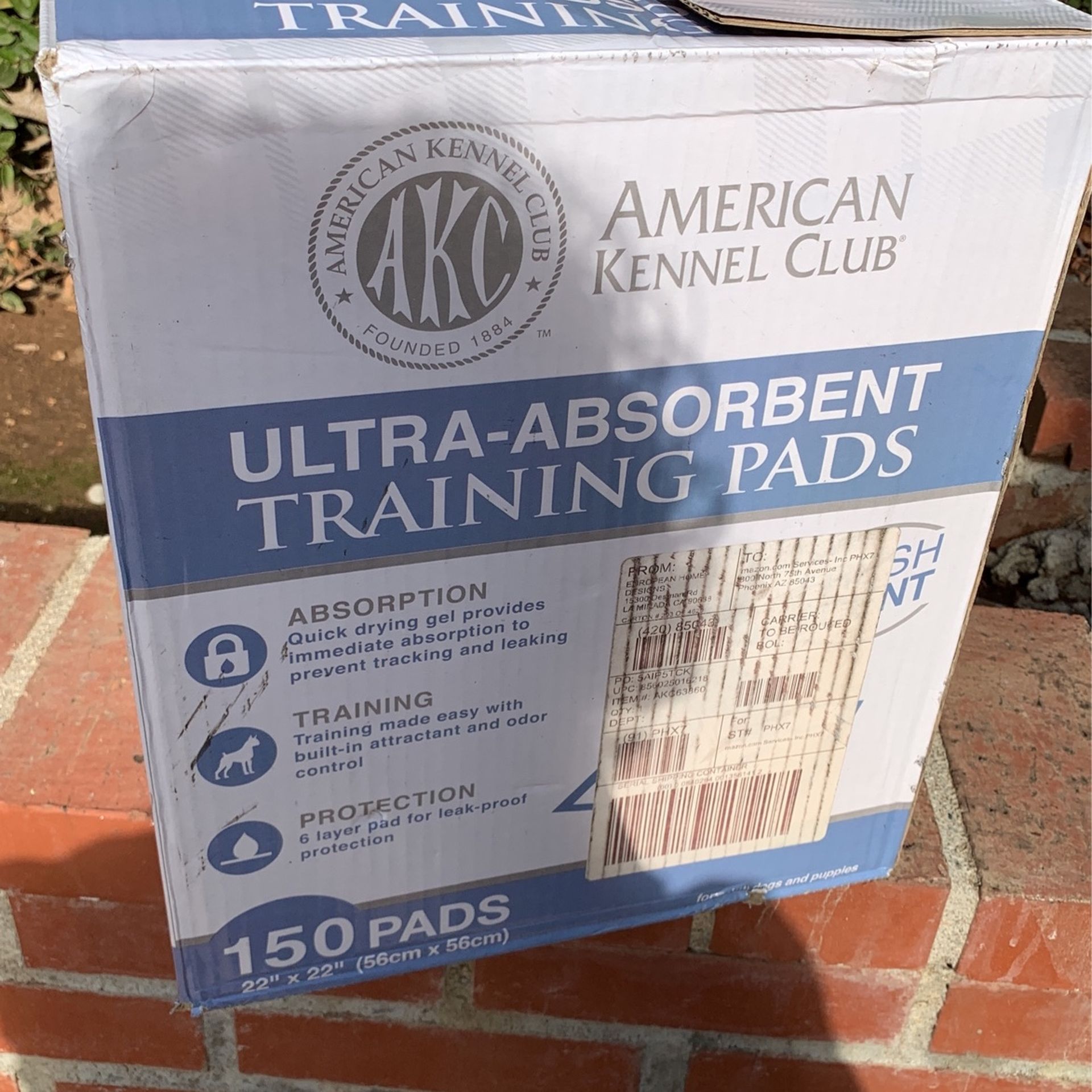 Box Of Dog Puppy Training Pads - Box Is 3/4 Full