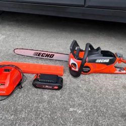 ECHO eFORCE 18 in. 56V Cordless Electric Battery Brushless Rear Handle Chainsaw Kit with 5.0Ah Battery and Charger 