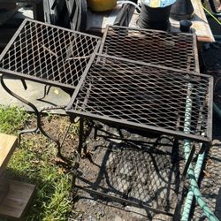 Set Of Three Metal Outdoor Tables.