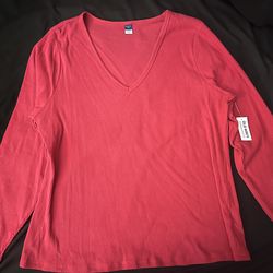 Pink V-Neck Top NEW WITH TAG