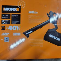 Worx 40v 3-1 Cordless Leaf Blower/vacuum/mulcher