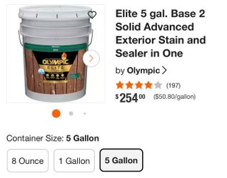 Elite 5 gal. Base 2 Solid Advanced Exterior Stain and Sealer in One