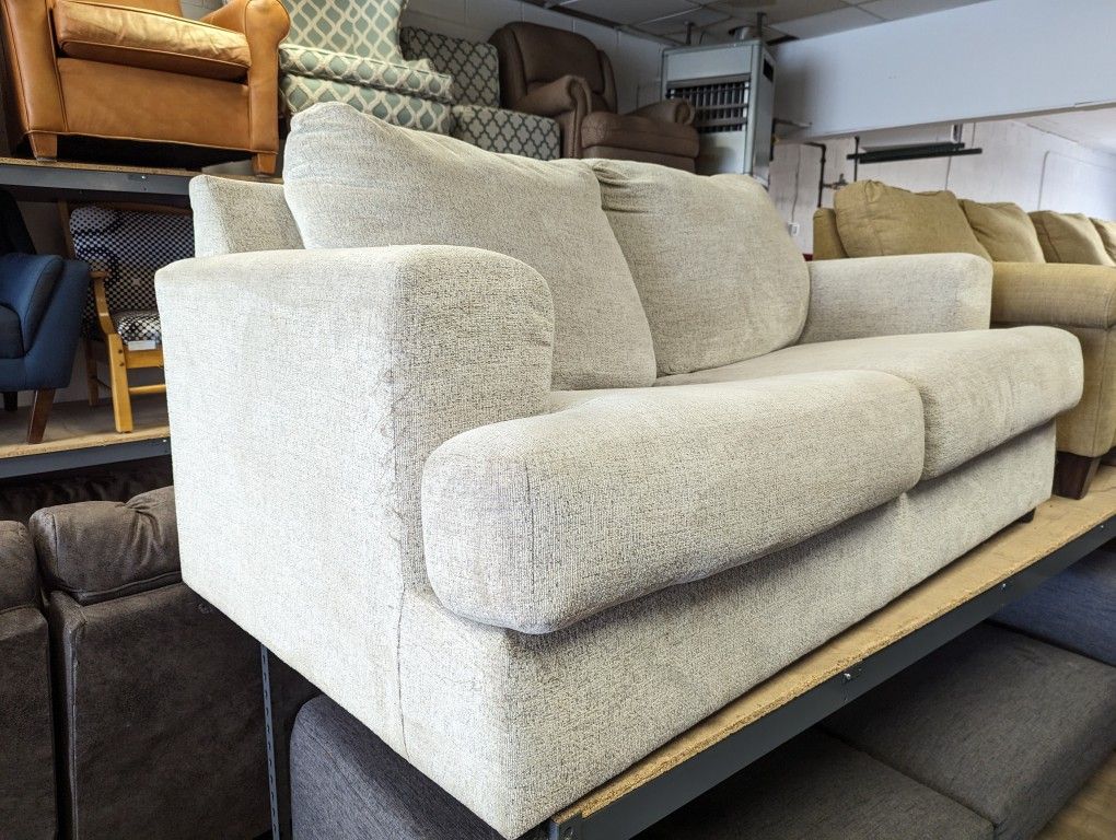 Free Delivery! Beige Modern Cloth Loveseat Couch 