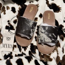 Myra Hair On Hide Sandals Size 7