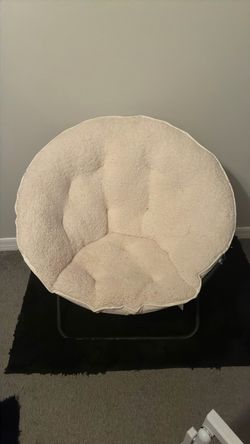 Cream Sherpa Saucer Chair