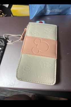 Mickey and friends pink and white cardholder Loungefly