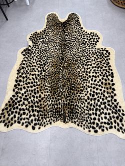 Leopard Print Cowhide Area Rug
