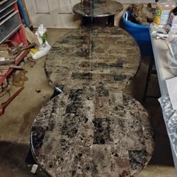 3 MARBLE TABLES 