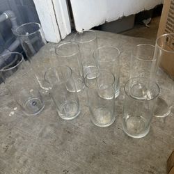 10glass Cylinders Vases