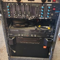 Audio Cabinet With Mkxer And Cordless Mic