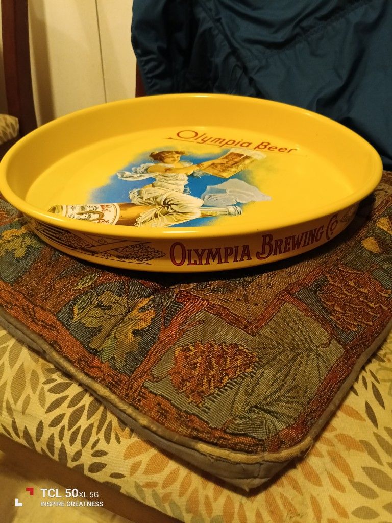 Olympia Beer Serving Tray Maid In 1972