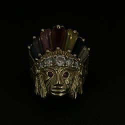 Gold Indian Ring 10Kt (8.5 Grams) Size 8.5