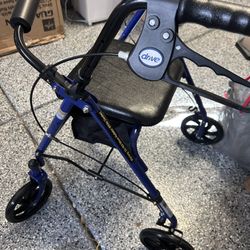 Drive Medical Transport Walker Hand Brake Seat Brand New 