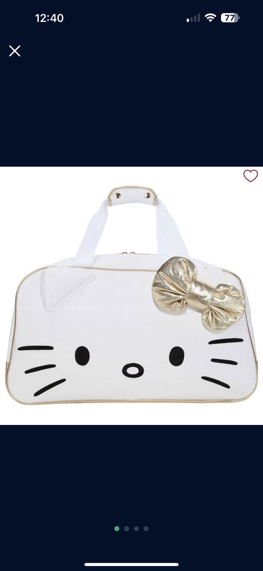 Hello Kitty Bow Jet-Set Recycled Duffle Bag