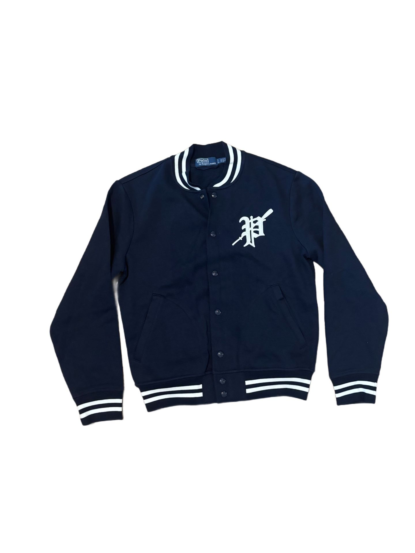 Polo Ralph Lauren Embroidered Varsity Bomber Jacket - Navy Blue