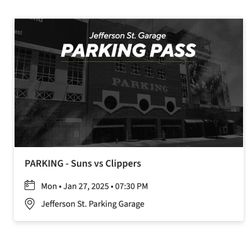 Jefferson Garage Parking For Clippers VS Suns This Monday